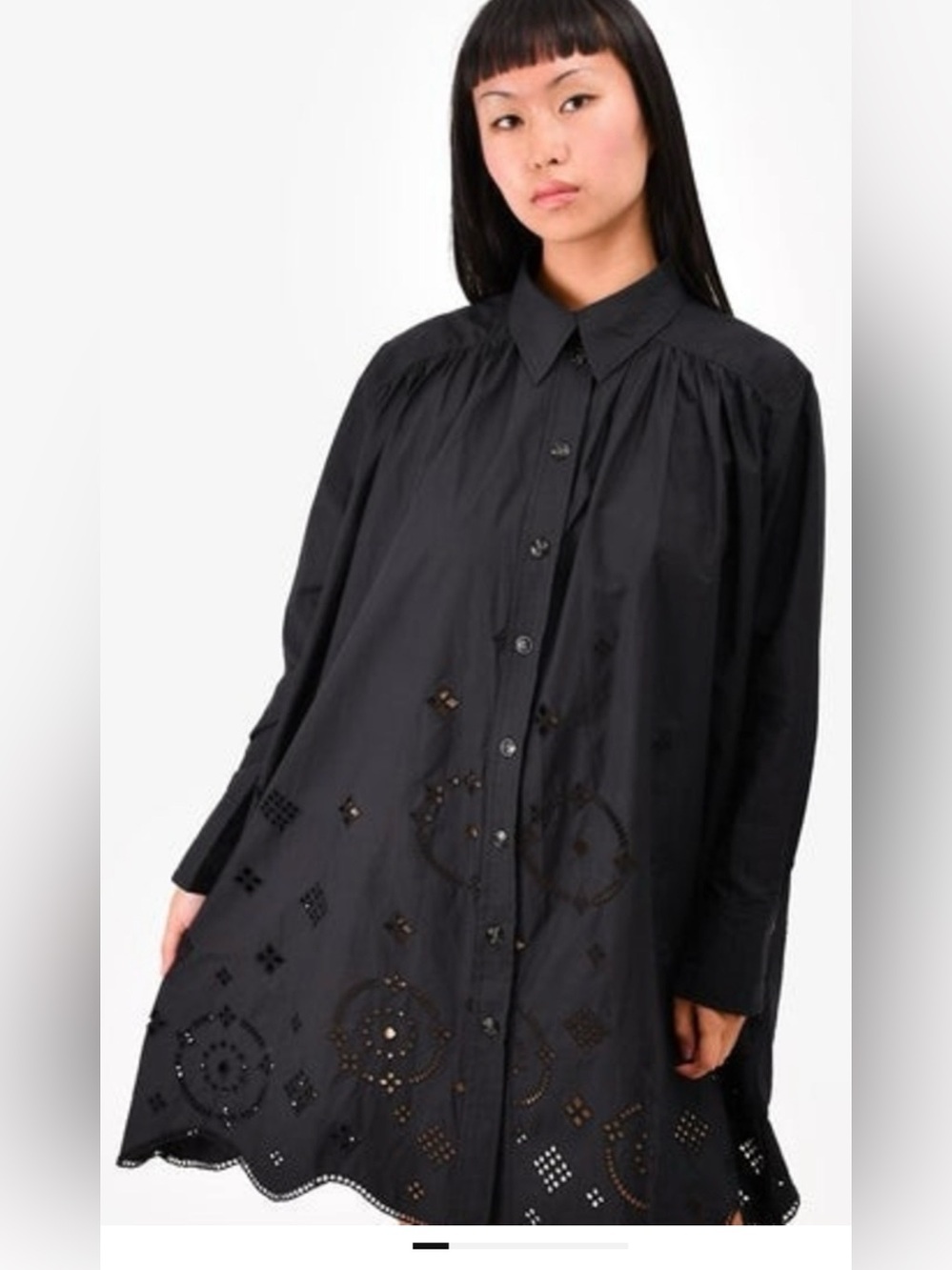 GANNI Black Mini Dress 🖤 Brodie anglaise eyelet 🖤 Size 34